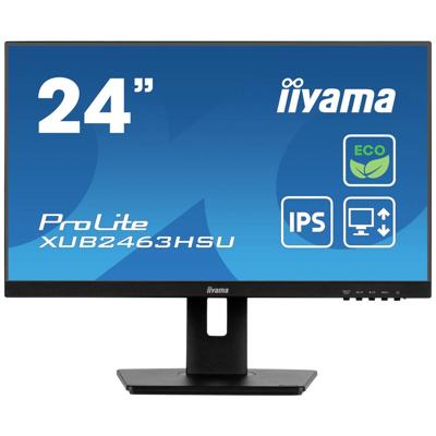 Iiyama ProLite XUB2463HSU-B1 LED-monitor Energielabel B (A - G) 59.9 cm (23.6 inch) 1920 x 1080 Pixel 16:9 3 ms HDMI, DisplayPort, Hoofdtelefoon (3.5 mm