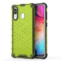 Schokbestendige honingraat PC + TPU Case voor Galaxy A30 (groen)