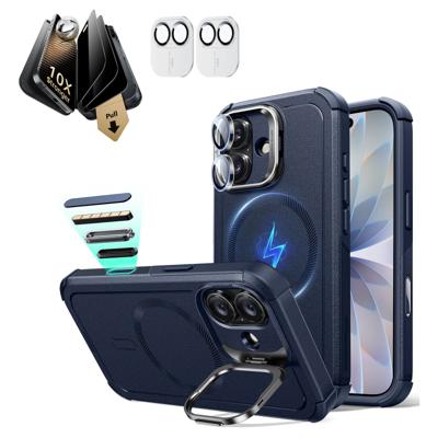 iPhone 17 Bundle Cyber Tough Magnetic Case (Stash Stand) and Armorite Pro Privacy Screen Protector - Navy Blue iPhone 17 Bundle Cyber Tough Magnetic Case (Stash Stand) and Armorite Pro Privacy Screen Protector - Navy Blue