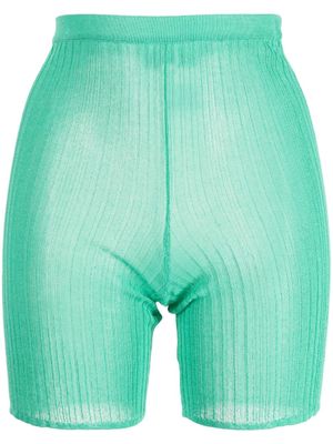 Marco Rambaldi short en maille fine à design nervuré - Vert