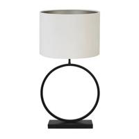 Light & Living Tafellamp Liva|Velours - Zwart|Off white - Ø40x78,5cm