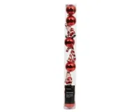 Decoris kerstbalmix plastic d4cm 10st kerstrood