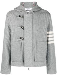 Thom Browne veste en laine vierge à capuche - Gris