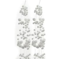 Sneeuwballen slinger - 2x - wit - 78 cm - polyester - sneeuwversiering - slingers