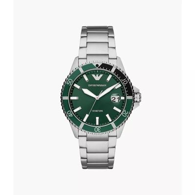 Emporio Armani roestvrij stalen Herenhorlogemet drie wijzers - zilver AR11338