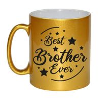 Best Brother Ever cadeau mok / beker goudglanzend 330 ml   -