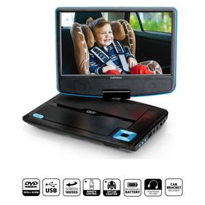 Lenco Draagbare 9" DVD-speler met USB-koptelefoon en montagebeugel Blauw / Zwart - DVP-910BU