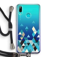 Gekleurde driehoekjes blauw: Huawei P Smart (2019) Transparant Hoesje met koord