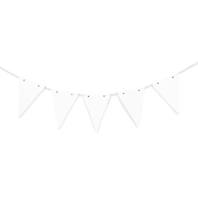 DIY papieren vlaggenlijn vlaggetjes - wit - 30x stuks - Zelf vlaggenlijnen maken