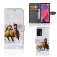 OPPO A54 5G | A74 5G | A93 5G Telefoonhoesje met Pasjes Paarden - thumbnail