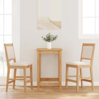 Barkrukken met kussens 2 stuks natuurlijk massief hout rubber