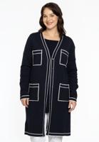Yoek Vest met contrasterende biezen | Blauw | Maat 54/56
