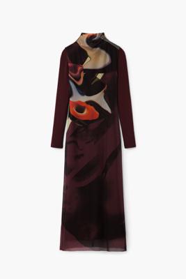 Multipositionele midi-jurk - MATERIAL FINISHES - L