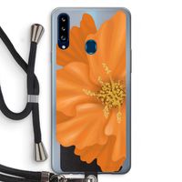 Orange Ellila flower: Samsung Galaxy A20s Transparant Hoesje met koord