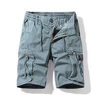 Voor heren Cargoshorts Wandelshorts Elastische taille Meerdere zakken Effen Comfort Ademend Knielengte Casual Dagelijks Modieus Streetwear Leger groen Zwart Lightinthebox