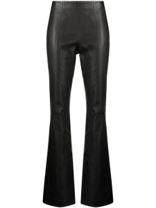 rag & bone pantalon évasé en cuir à taille mi-haute - Noir