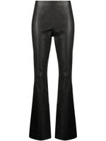 rag & bone pantalon évasé en cuir à taille mi-haute - Noir