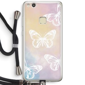 White butterfly: Huawei Ascend P10 Lite Transparant Hoesje met koord