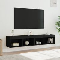 Tv-meubels met LED-verlichting 2 st 80x30x30 cm zwart - thumbnail