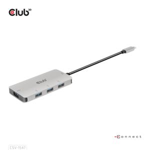 club3D CSV-1547 USB-C (USB 3.2 Gen 2) multiport hub 4 poorten Zwart, Zilver