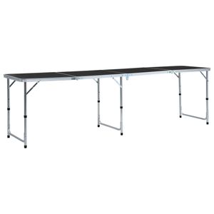 Campingtafel inklapbaar 240x60 cm aluminium grijs