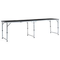 Campingtafel inklapbaar 240x60 cm aluminium grijs - thumbnail