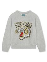 Kenzo Kids sweat en coton à motif tigre Kotora - Gris - thumbnail