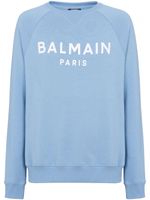 Balmain sweat à logo imprimé - Bleu