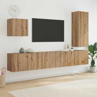 TV-wandmeubel Wandgemonteerd 5 pcs Artisan Eiken Bewerkt hout