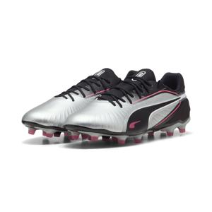 PUMA King Match Gras / Kunstgras Voetbalschoenen (MG) Zilver Zwart Roze