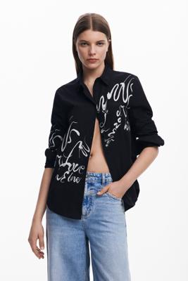 Inktletters overhemd - BLACK - L