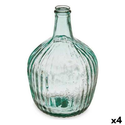 Decoratieve fles Gift Decor Transparant Strepen 4 L 19 x 30 x 19 cm 16 x 29,5 x 16 cm Decoratie (4 Stuks)