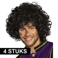 4x Roetveeg Pieten pruiken de Luxe   - - thumbnail