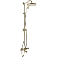 Regendouche set Tres Clasic | Opbouw | 31 cm | Thermostaatkraan | Met baduitloop | Messing mat