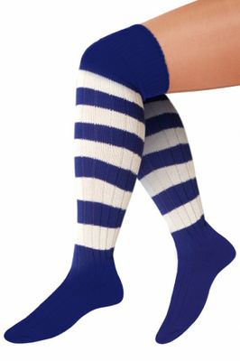 Kniekousen blauw/wit