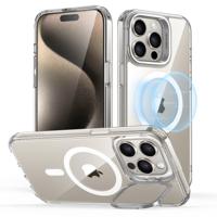 iPhone 15 Pro Max Classic Hybrid Case with Stash Stand Set (HaloLock) Clear