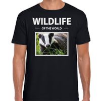 Das t-shirt met dieren foto wildlife of the world zwart voor heren