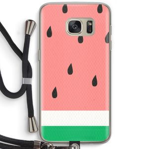 Watermeloen: Samsung Galaxy S7 Transparant Hoesje met koord