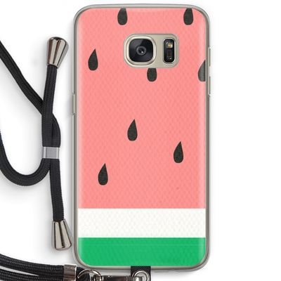 Watermeloen: Samsung Galaxy S7 Transparant Hoesje met koord