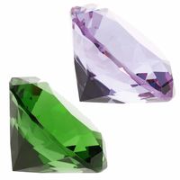 Nep edelstenen/diamanten van glas 4 cm doorsnede lila en groen - thumbnail