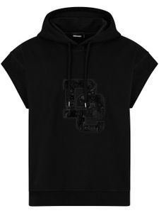 DSQUARED2 hoodie à logo orné de sequins - Noir