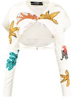 Jacquemus haut crop à imprimé graphique - Jaune