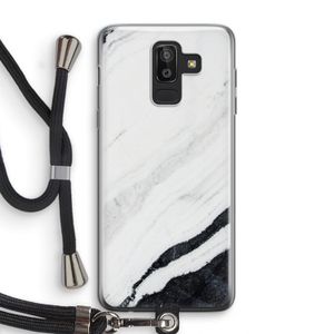 Elegante marmer: Samsung Galaxy J8 (2018) Transparant Hoesje met koord
