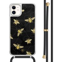iPhone 11 hoesje met zwart koord - Bee happy