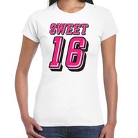 Sweet 16 verjaardag t-shirt wit voor dames