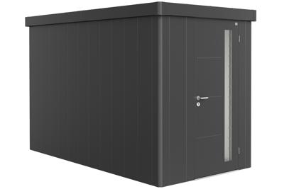 Biohort Metalen tuinhuis Neo - Enkele deur - Donkergrijs - 4A (180x348 cm)- Plat dak- Metaal- Biohort