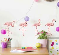 Stickers raam Roze flamingo vogelset - thumbnail