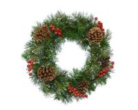 Kerstkrans krans bes d50h15 cm groen/wit Everlands - Everlands Kerstkrans krans bes d50h15 cm groen/wit Everlands - Everlands