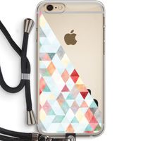 Gekleurde driehoekjes pastel: iPhone 6 PLUS / 6S PLUS Transparant Hoesje met koord