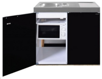 MKM 100 Zwart metalic met koelkast en losse magnetron RAI-9576 - thumbnail